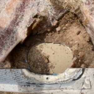 Rotten around hawse hole