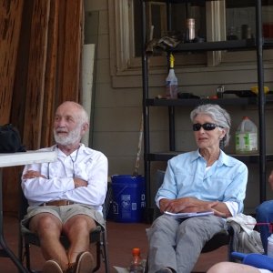 Peter and Becky Clay.  We owe our ability to participate in this Hontoon Gathering.  Peter and Becky joined us about 70 miles into the drive on I 10, and camped with. us in their van.  They are proud owners of a C Dory 25, and have a gaggle of other boats.  They also spent their careers at Wood's Hole!  True sailers and welcome to the C Brat World.