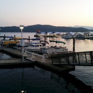 City Docks. We were there for the 4th of July Weekend and managed to get an open spot for a night on Friday. $2 and hour to stay there. The marina resort next door had a flat fee of $350 for Friday thru Sunday. I\'ll take the $2 per hour, thank you
