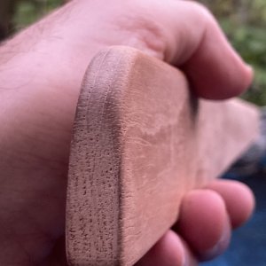 05 I made a nice bevel on this piece of teak to match the rest of the boat interior trim (scrap from work)