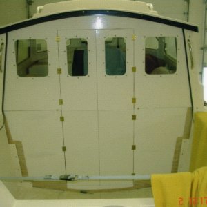 Media 'July 2005:  Bulkhead installed.  Note: Areas to be fiberglassed have been left unpainted.' in album 'July 2005:  Bulkhead installed.  Note: Areas to be fiberglassed have been left unpainted.'