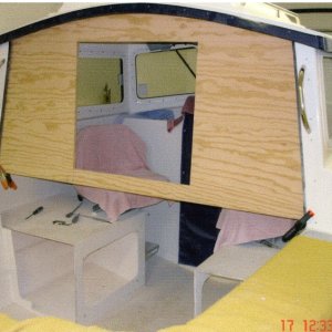 June 2005:  Fitting upper bulkhead minus windows.
