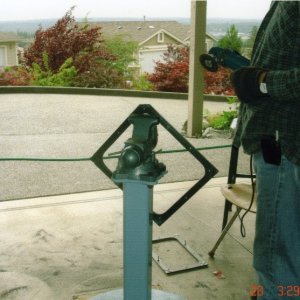 Media 'June 2005: Putting a radius on the window frames.' in album 'July 2005:  Bulkhead installed.  Note: Areas to be fiberglassed have been left unpainted.'