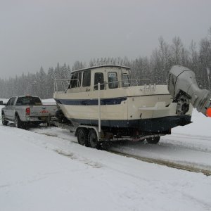 April 2009; Caught in a snow storm in northern British Columbia.