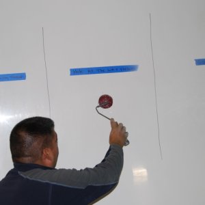 adding glass patch to dished out area