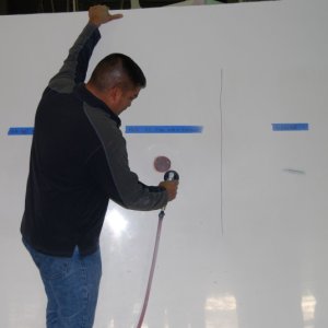 sanding off the glass