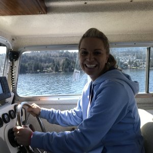 Jess at the helm
