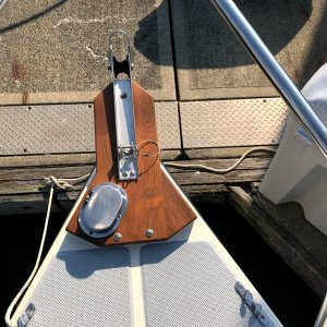 Teak Bowsprit to move anchor forward a little bit