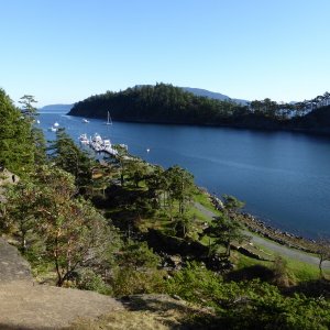 Looking at Fossil bay from the cliffs above the campground