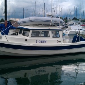 C-Gnome in her new home - Wet Slip for the Summer