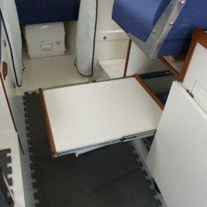100lb capacity sliding shelf under helm seat