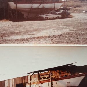 Building our first boat, a 45 foot fiberglass Roberts, 1976 in Victoria Australia. When completed in 1978 we sailed her back to California via the Pacific islands. (I also laid up a 50 another 45 and a 32 for other people) Back then no GPS,the only electronics was a spinning depth sounder. Navigation was with a sextant and a clock with a bunch of published tables. No sail furlers, windvanes,solar panels or electric windlass's, times have sure changed!