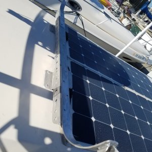 Dinghy rack, adjustable, with rope guides.