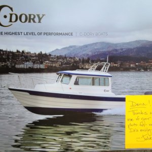 The new brochure with a thank you note to Dana. 
Go back one photo to see the Sierra photo in the brochure.