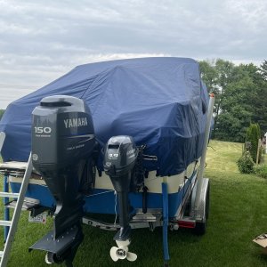 Stern view, new custom cover