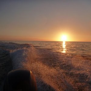 Heading towards Key West early am on Hawk Channel near Bahia Honda on auto pilot