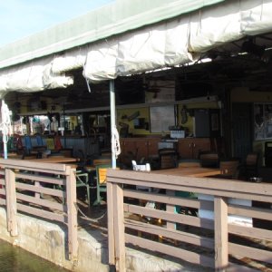 Outdoor Seating at the Pilot house Restaurant Key Largo