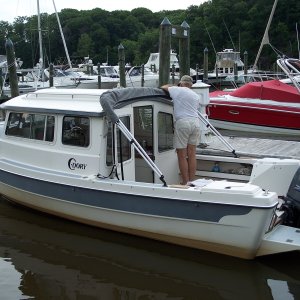 Securing for another forcast storm at Occoquan, VA while visiting relatives for 3 days. Storm never arrived.