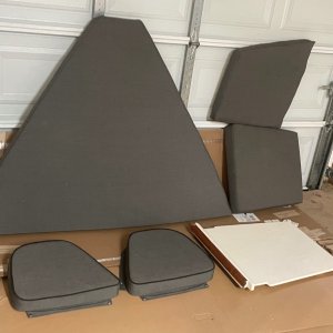 INTERIOR - V-Berth cushions + aft corner cushions