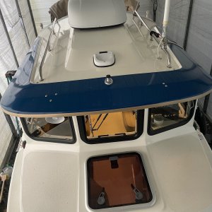 Thankfully the cabin top has a FLAT area on which to mount