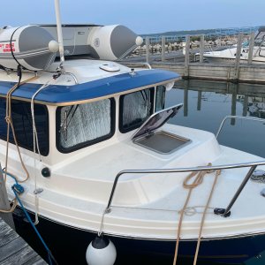 Blackout Shades fitted fore & aft… roll down sides blue exterior silver interior