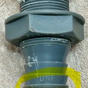 1 1/8" ID thru hull with 1" ID hose?  Uhm, no.