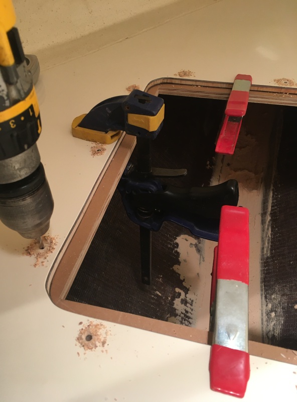 025 clamped the underframes to continue drilling through using the top holes as guides