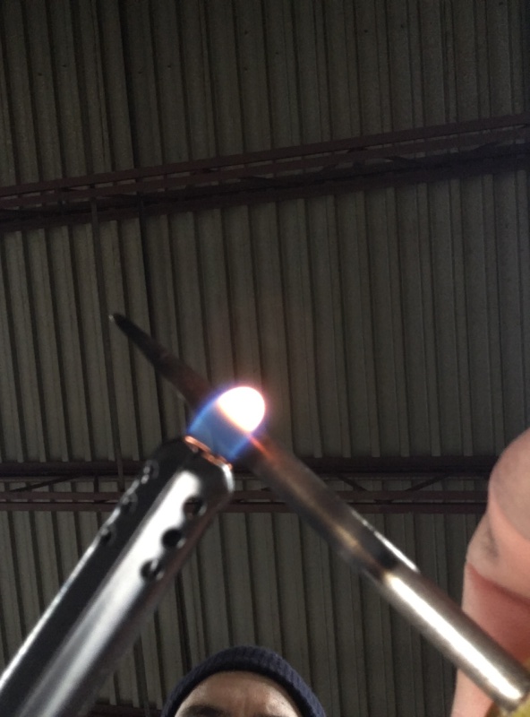 03 heat the awl so it seals the edges of the holes