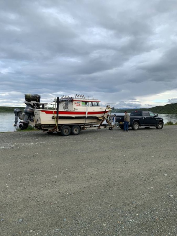 1986 26? custom (Fairbanks AK Craigslist Jan 2021). This was originally a charter boat in Homer (?4d Halibut?) and was traditional black and white color. The company failed and boat was sold to private owners in Ninilchik (for 20k as I recall, a steal) who repainted. After many years boat then sold within family before eventually going on market. Spotted July 2024 in Valdez harbor.