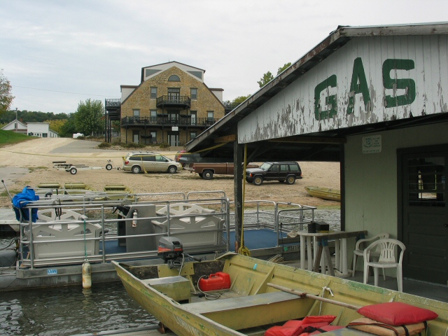 2001 spring floods lapped 2nd step of motel building in background.