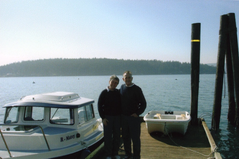 26 Feb 2005 Ruth & Joe on the dock at Decatur Island