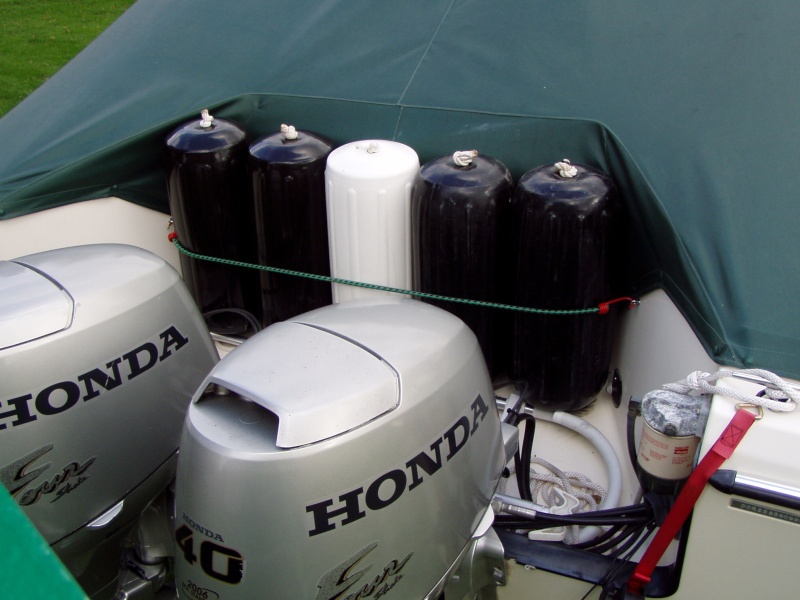 5 Fenders Stored in Transom
