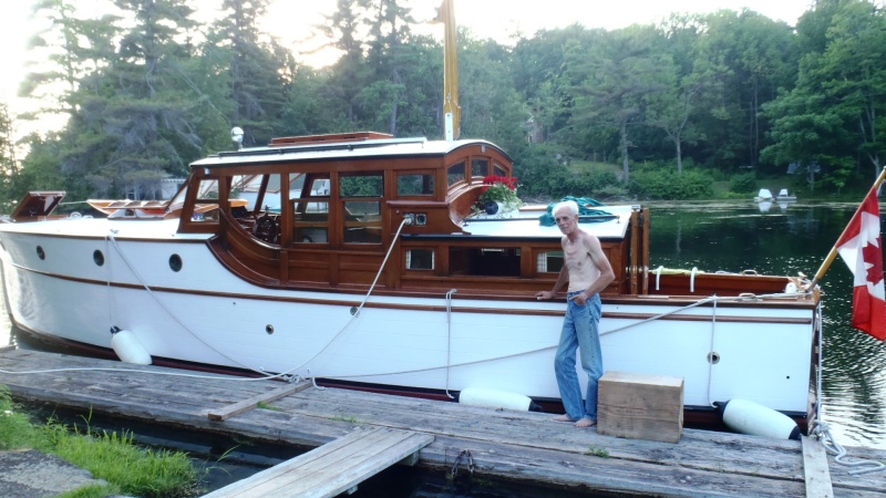 56.) Got a tour of Dave\'s restored 1933 boat.