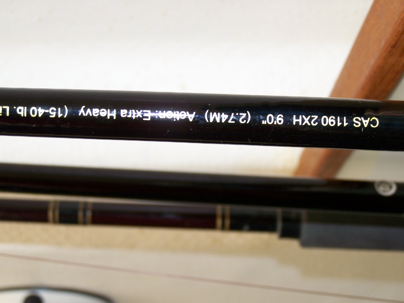 9 foot rod fits inside cabin in ceiling mounted rod holder