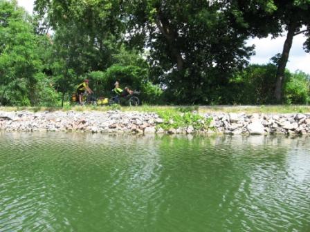 9 Passing bikers on canal