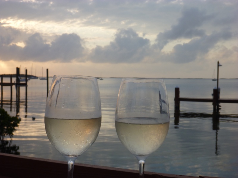 A couple Pinot Grigio's three dollars each, not bad stuff. I think it was the Barefoot brand Can't beat it with a stick. Photo taken from Snooks Bayside