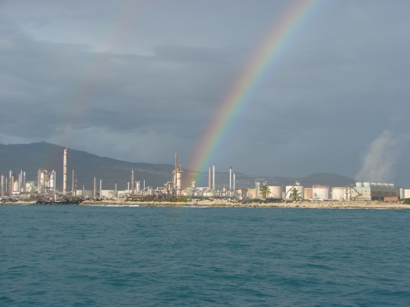 A double rainbow illuminating a break in the weather
