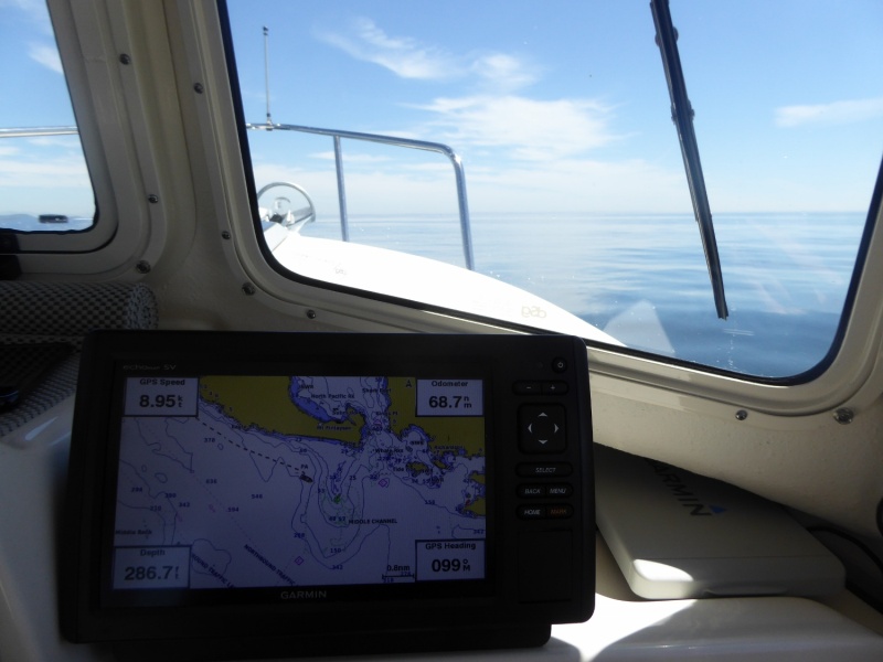 A glass-smooth Strait on Monday afternoon