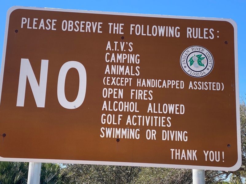 All county parks have a NO sign. Be easier if they just listed what you can do :)