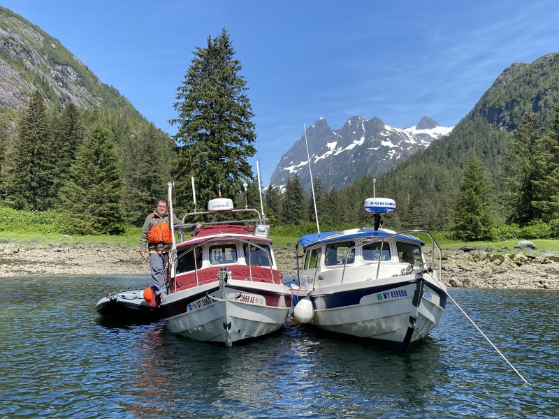 Anchorage Patterson Bay.  Me anchored in very tight spot with Jody?s Voyager rafted to me.