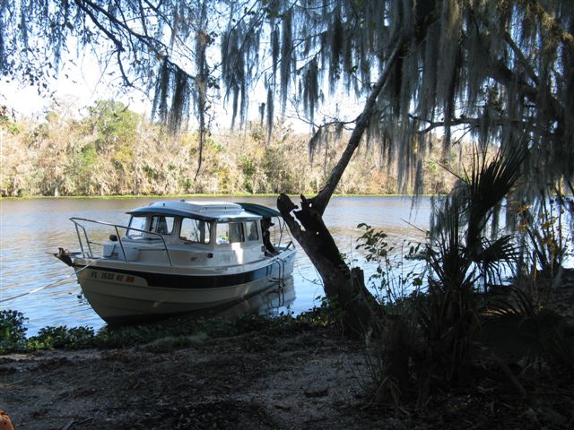 Anchored at an Indian "Midden" island south of Astor.  Created with cast off shells