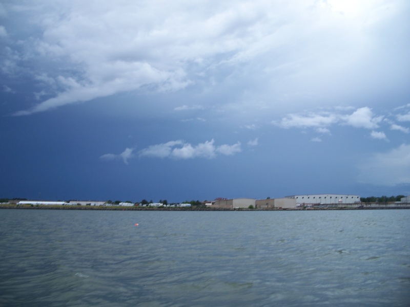Anchored over night in Willoughby Bay, Norfolk during tornado WATCH. Tornados touched down in the area. Rock and roll anchorage.