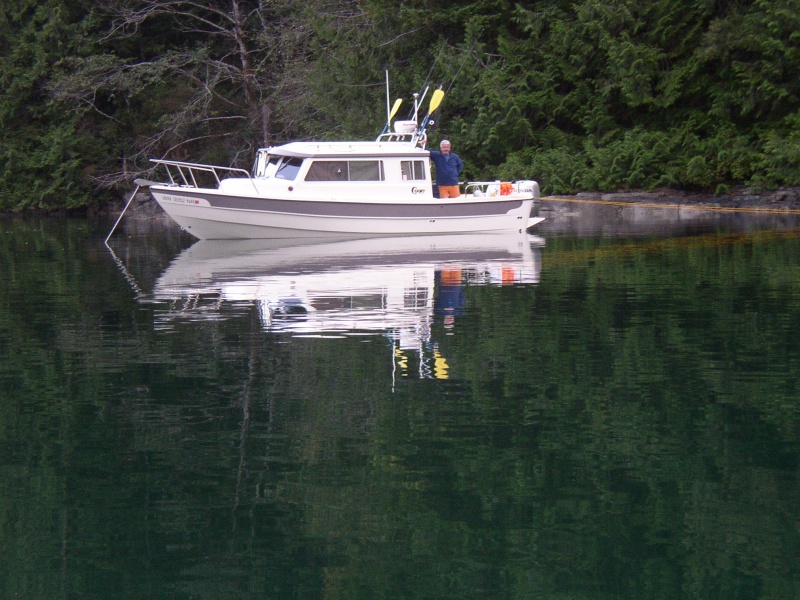 Anchored with stern line at Walsh Cove