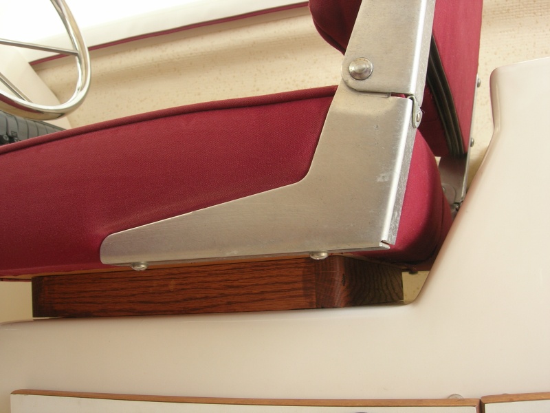 Another view of the washer and seat back position.  As needed a 2nd washer can be used on the seat back frame to position it even farther forward.  I have made spares for this purpose that I just set in place as desired.  In this photo you can also see the new support frame which raised the seat an additional 1 inch - giving better view when piloting.