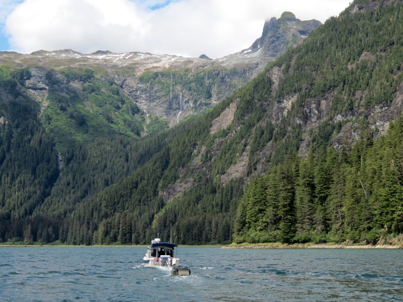 Arriving at the inner bay of Red Bluff Bay, Baranof Island