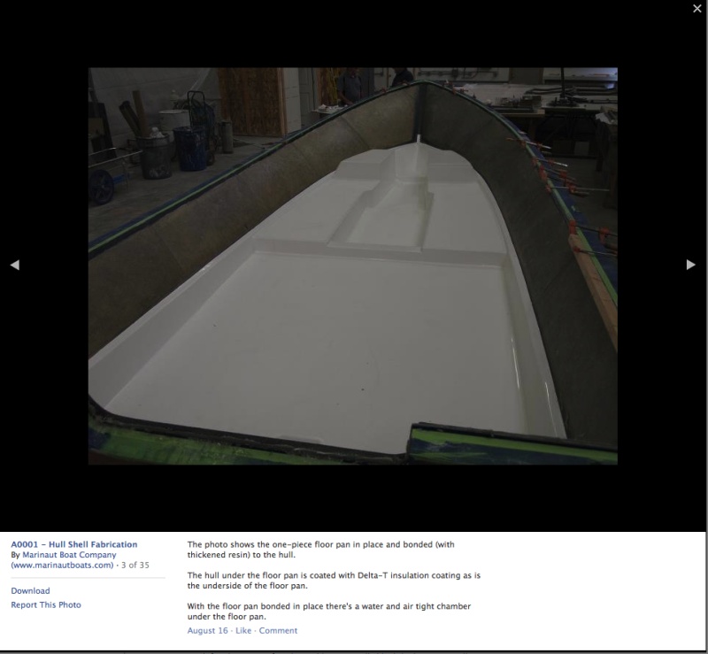 Attachment of floor pan (sole) to hull that will be bonded to the the hull.  Picture is credited to Les Lampman.