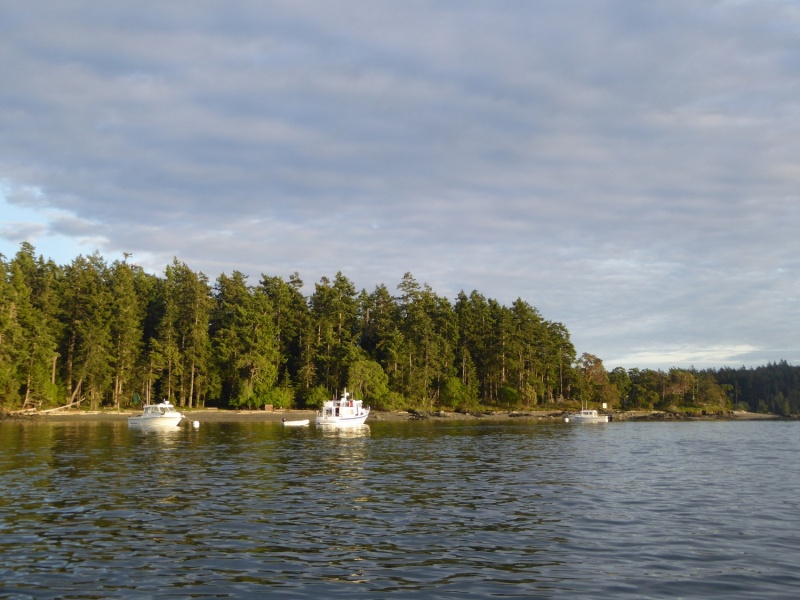 Back at the anchorage at sunset