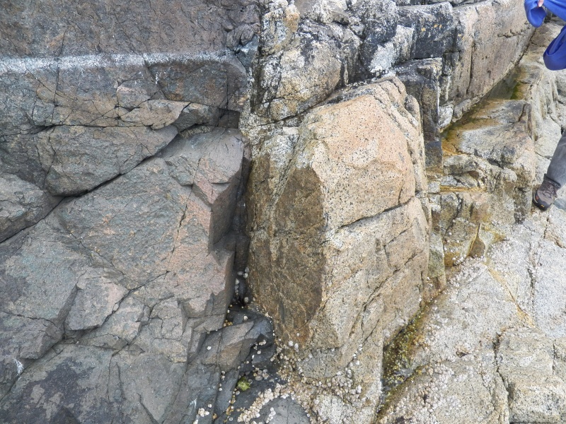 Basalt on the left and granite in the right.