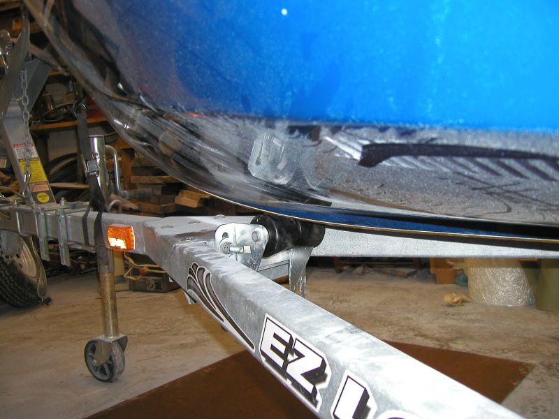 Because I moved the bow post forward 22 in. I added a keel roller to the front of the trailer.