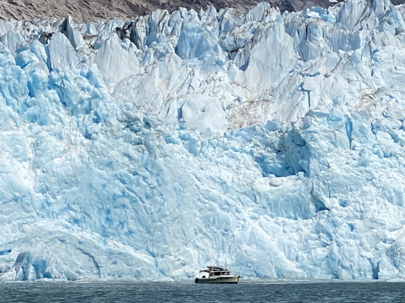 Bill in front of Dawes Glacier